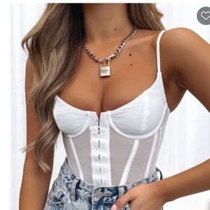 Unapologetic bustier corset top NWT white fox